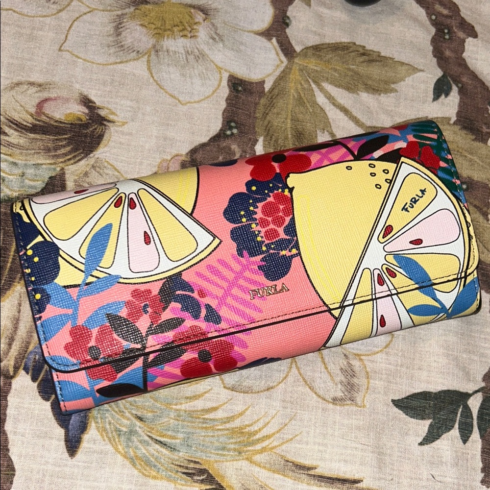 Furla Wallet Limited Edition Citrus and Floral Pattern